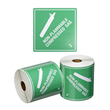 Dangerous Goods Label Roll Non Flammable Compressed Gas 2.2 Printed Green/White, 99mm x 99mm, 500 Labels Roll